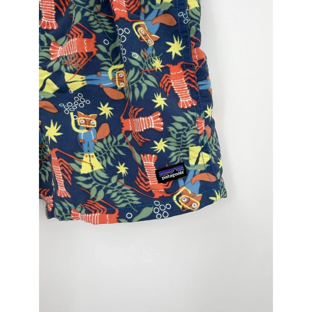 Patagonia baby Baggies Shorts Kids 2T Blue Lobster Scuba Fox Print 60279SP24